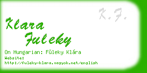 klara fuleky business card
